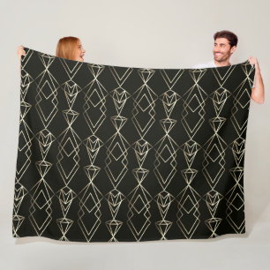 Cobertor De Velo Design retrô clássico em preto e Dourado