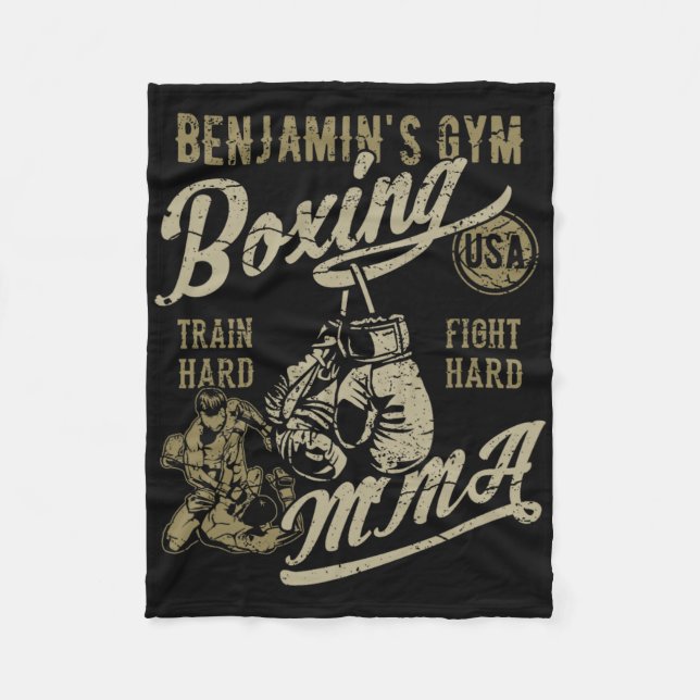 Cobertor De Velo Design Retro de Benjamin para Academia de Boxe Mma (Frente)