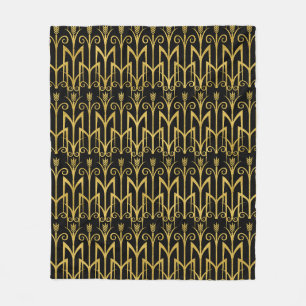 Cobertor De Velo Design surpreendente do art deco do Preto-Ouro