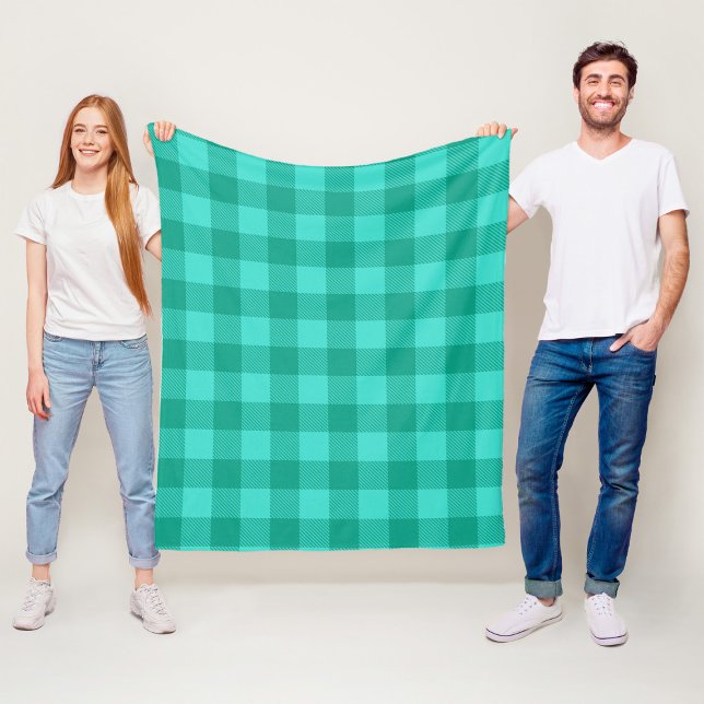 Cobertor De Velo Design Xadrez Gingham Azul Verde e Turquesa  (Criador carregado)