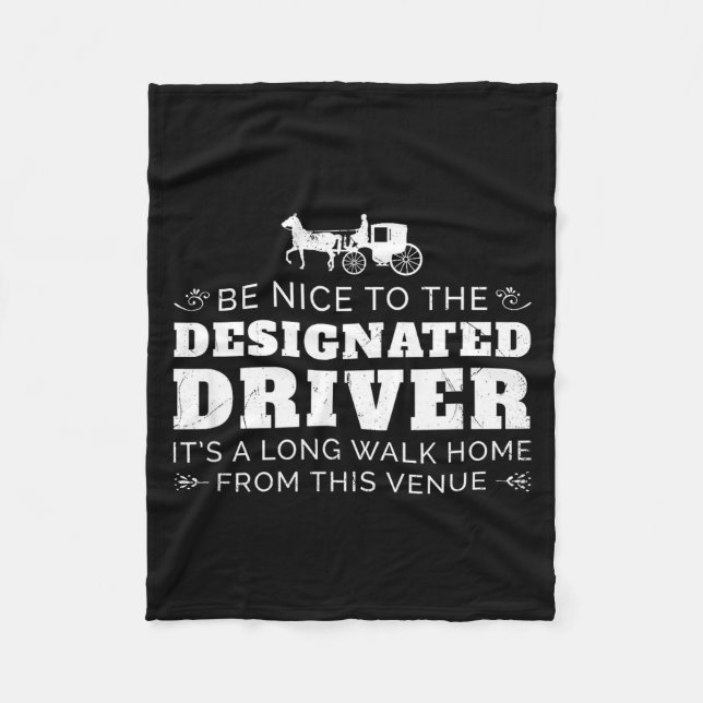 Cobertor De Velo Designated Driver Horse Carriage Funny Men Women Q (Frente)