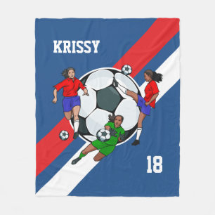 Cobertor De Velo Designer de Futebol de Meninas Personalizadas