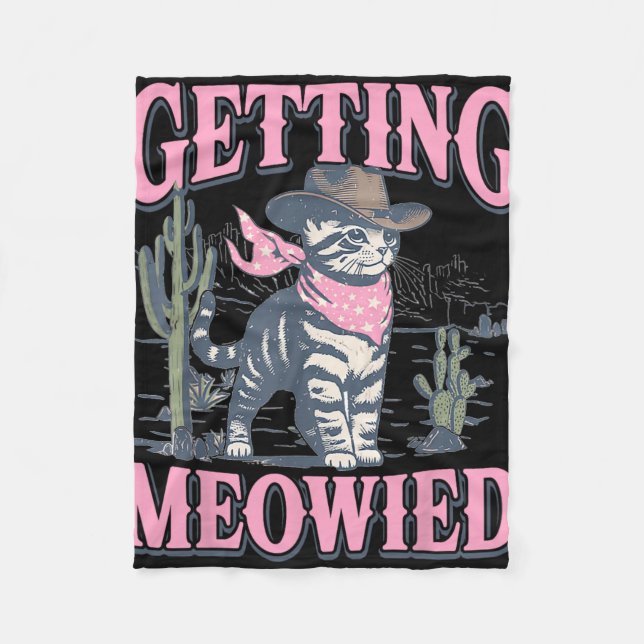 Cobertor De Velo Despedida de Solteira Cowgirl Meowing Gato Bri (Frente)