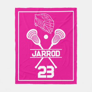 Cobertor De Velo Desportista de Lacrosse Número Branco e Rosa Vibra