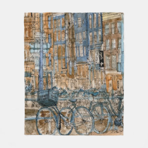 Cobertor De Velo Destinos  Visualização Nova Iorque de Aquarela