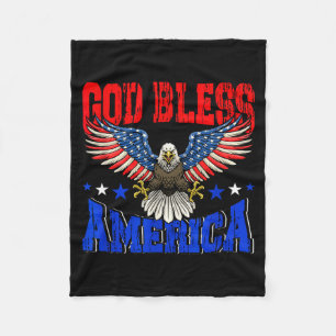 Cobertor De Velo Deus abençoe a bandeira da águia americana 4 de ju