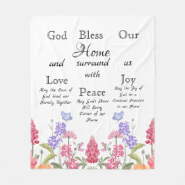 Cobertor De Velo Deus abençoe Nossa Casa Floral Branca Flores Selva