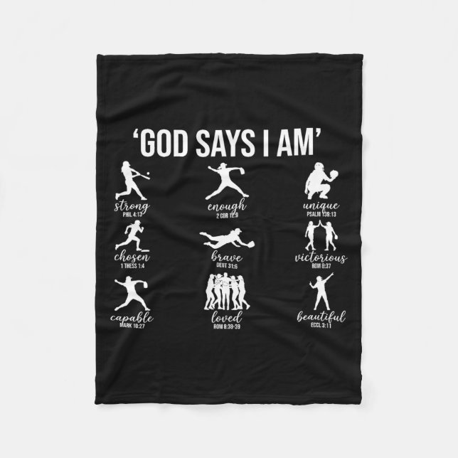 Cobertor De Velo Deus Diz Que Eu Sou Versículo Bíblico Religioso Cr (Frente)