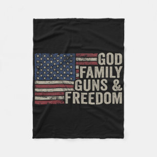 Cobertor De Velo Deus Família Armas E Liberdade - Vintage EUA Pro G