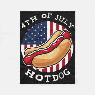 Cobertor De Velo Dia 4 de julho Hotdog U American Flag Memorial Day