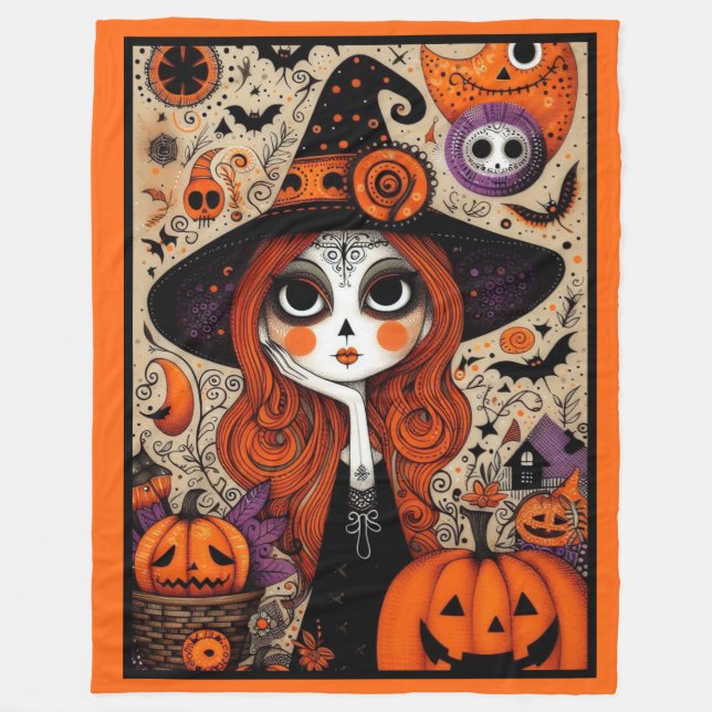Cobertor De Velo Dia bonito da bruxa morta (Frente)