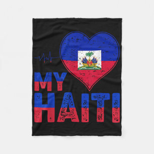 Cobertor De Velo Dia da Bandeira Haitiana Amor Haiti Coração Raízes