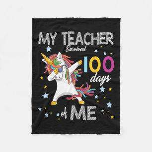 Cobertor De Velo Dia Da Escola Dabbing Unicorn 100 Dias Love Teache