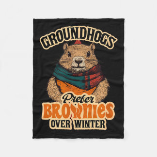 Cobertor De Velo Dia da Marmota Engraçado Marmotas Preferem Brownie