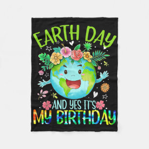 Cobertor De Velo Dia da Terra e Sim É Meu Aniversário Tee Terra Eng