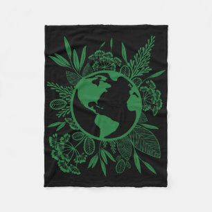 Cobertor De Velo Dia da Terra em Paz Verde