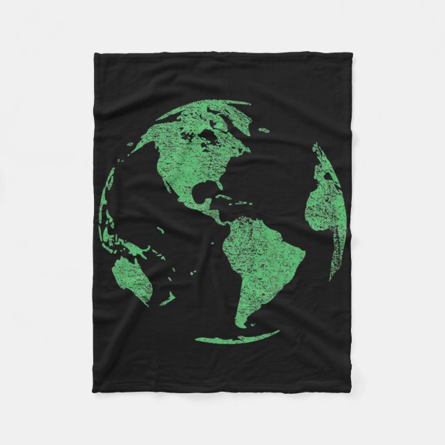 Cobertor De Velo Dia da Terra Salva Nosso Planeta Mudanças Climátic (Frente)