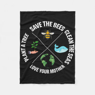 Cobertor De Velo Dia da Terra Salve As Abelhas Plantam Mais Árvores