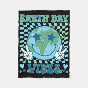 Cobertor De Velo Dia da Terra Vibe Planeta Hippie Aniversário Terra