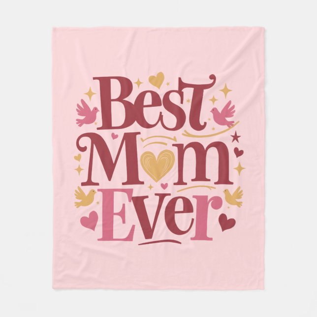 Cobertor De Velo Dia das Mães Melhor Mãe de Todos os Tempos  (Frente)