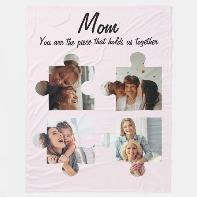 Cobertor De Velo Dia das Mães Presente Personalizado Para Mãe - 4 F (Frente)