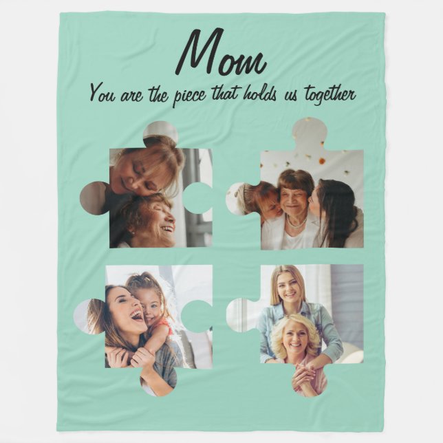 Cobertor De Velo Dia das Mães Presente Personalizado Para Mãe - 4 F (Frente)