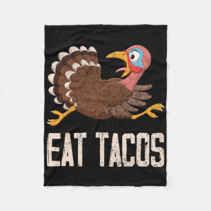 Cobertor De Velo Dia de Ação de Graças Peru Come Tacos Engraçado