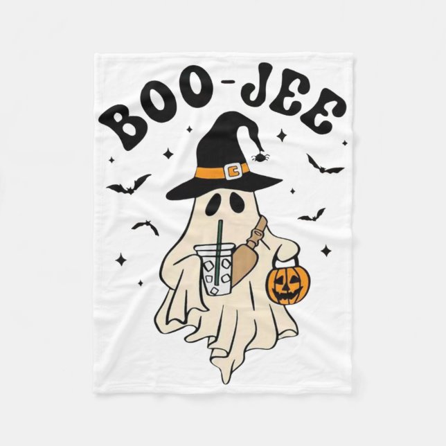 Cobertor De Velo Dia de as Bruxas engraçado Boo Jee Ghost Cute (Frente)