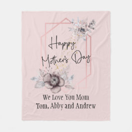 Cobertor De Velo Dia de as mães Floral Púrpura, cor-de-rosa, person