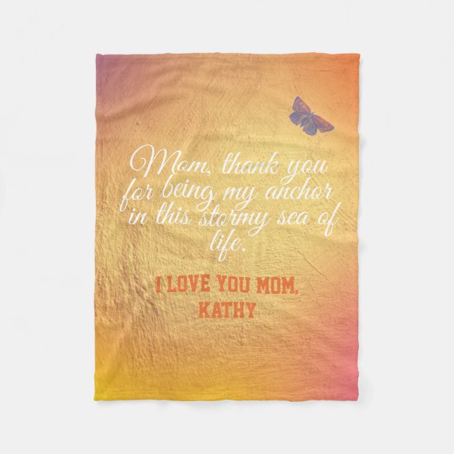 Cobertor De Velo Dia de as mães Moderno Elegante de Cotação de Scri (Frente)