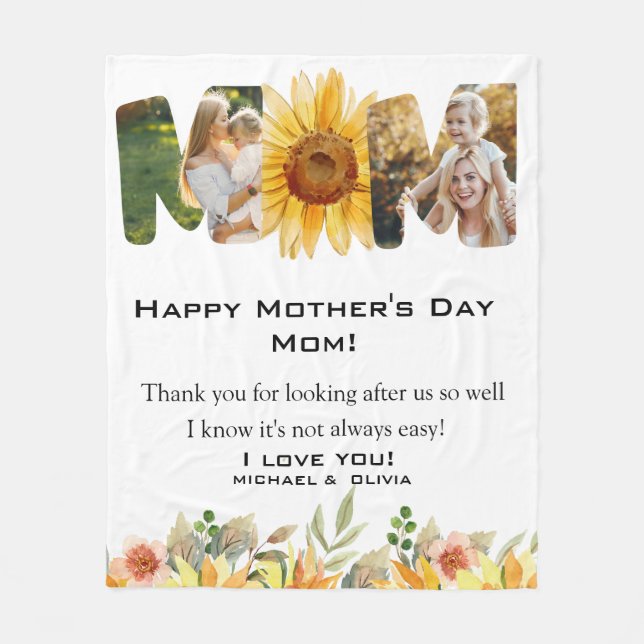 Cobertor De Velo Dia de as mães Personalizado de Fotografia (Frente)