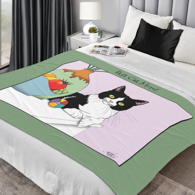 Cobertor De Velo Dia de as mães Tuxedo Cat (Criador carregado)