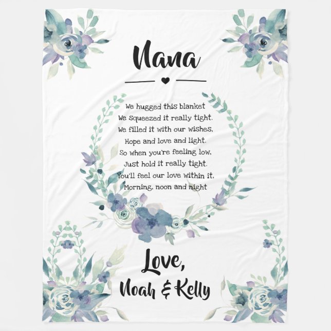 Cobertor De Velo Dia de as mães vovó vovó Nana de Netos (Frente)