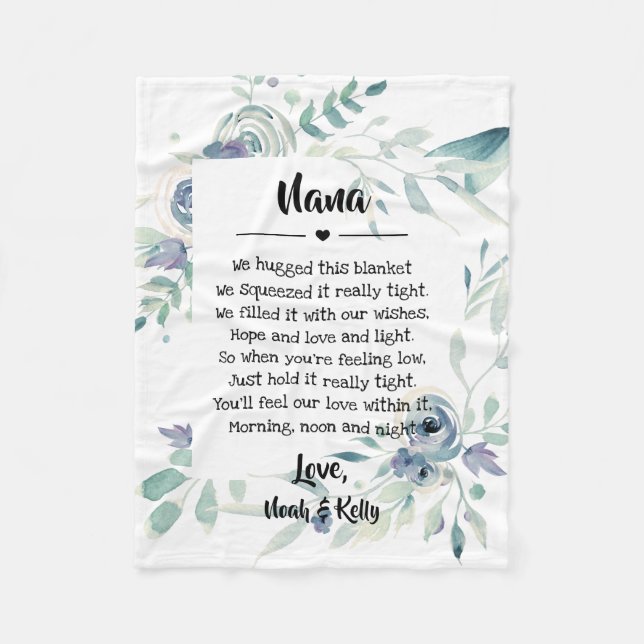 Cobertor De Velo Dia de as mães vovó vovó Nana de Netos (Frente)