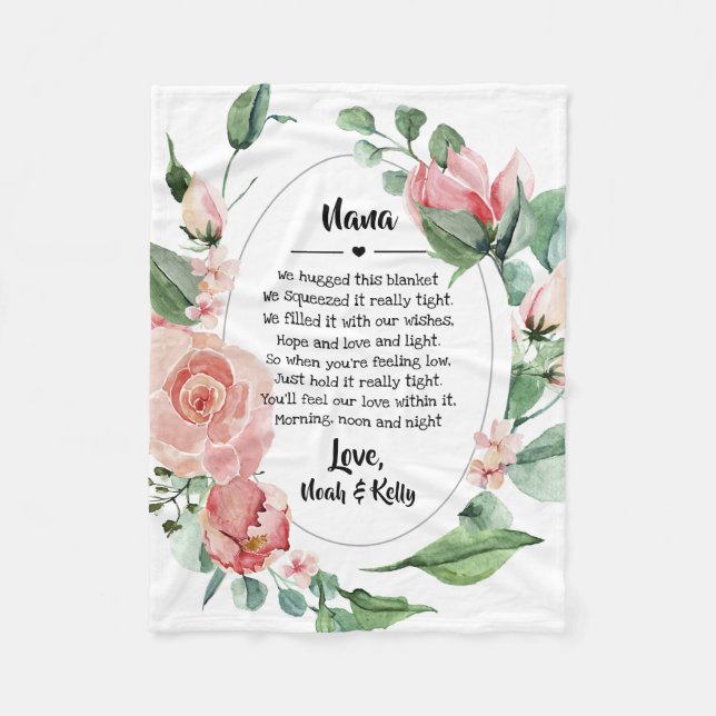 Cobertor De Velo Dia de as mães vovó vovó Nana de Netos (Frente)