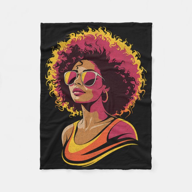 Cobertor De Velo Dia de Juneteenth Mulheres Negras Rainha Melanina  (Frente)