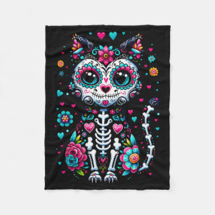 Cobertor De Velo Dia De Los Muertos Cinco De Mayo Cat Sugar Skype M