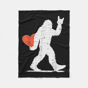 Cobertor De Velo Dia de os namorados Bigfoot Rock Heart Sasquatch W