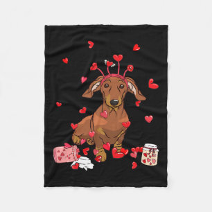 Cobertor De Velo Dia de os namorados de Dachshund Gift Namorados