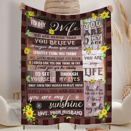 Cobertor De Velo Dia de os namorados Presente Para A Minha Esposa