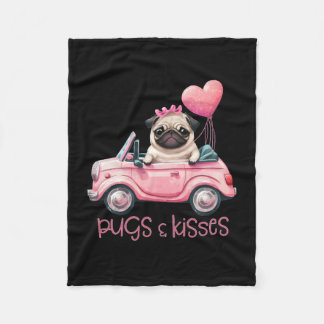 Cobertor De Velo Dia de os namorados Pug & Kisses Pug