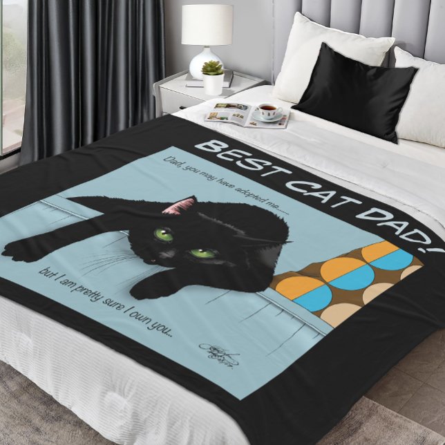 Cobertor De Velo Dia de os pais de Gato Negro (Criador carregado)