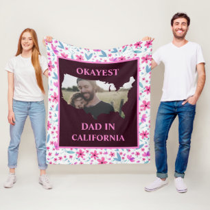 Cobertor De Velo Dia de os pais de pai Okayest nos EUA personalizad