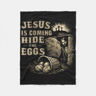Cobertor De Velo Dia de Páscoa Jesus Está Chegando, Esconda Os Ovos