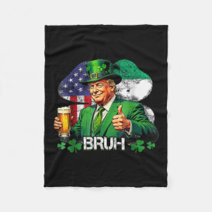 Cobertor De Velo Dia de São Patrício Bruh Trump Irlandês Americano