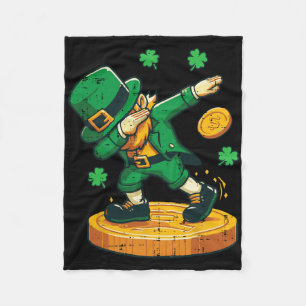 Cobertor De Velo Dia de São Patrício Leprechaun Dab Moeda Meninos C