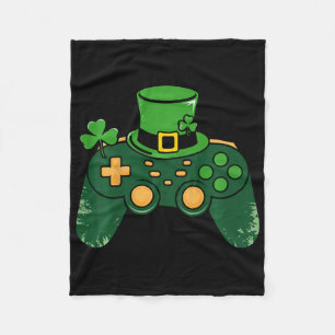 Cobertor De Velo Dia de São Patrício para Crianças Gamer Controle d