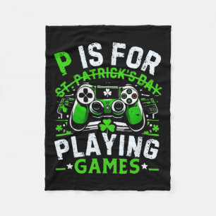 Cobertor De Velo Dia do Jogador de St. Patrick Video Game Jogos Irl