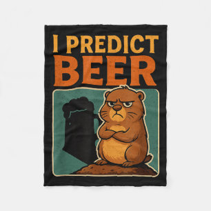 Cobertor De Velo Dia do Marmota Eu Prevejo Cerveja Marmota Mal-humo