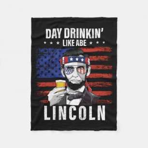 Cobertor De Velo Dia dos Homens Bebendo como Abe Lincoln 4 de Julho